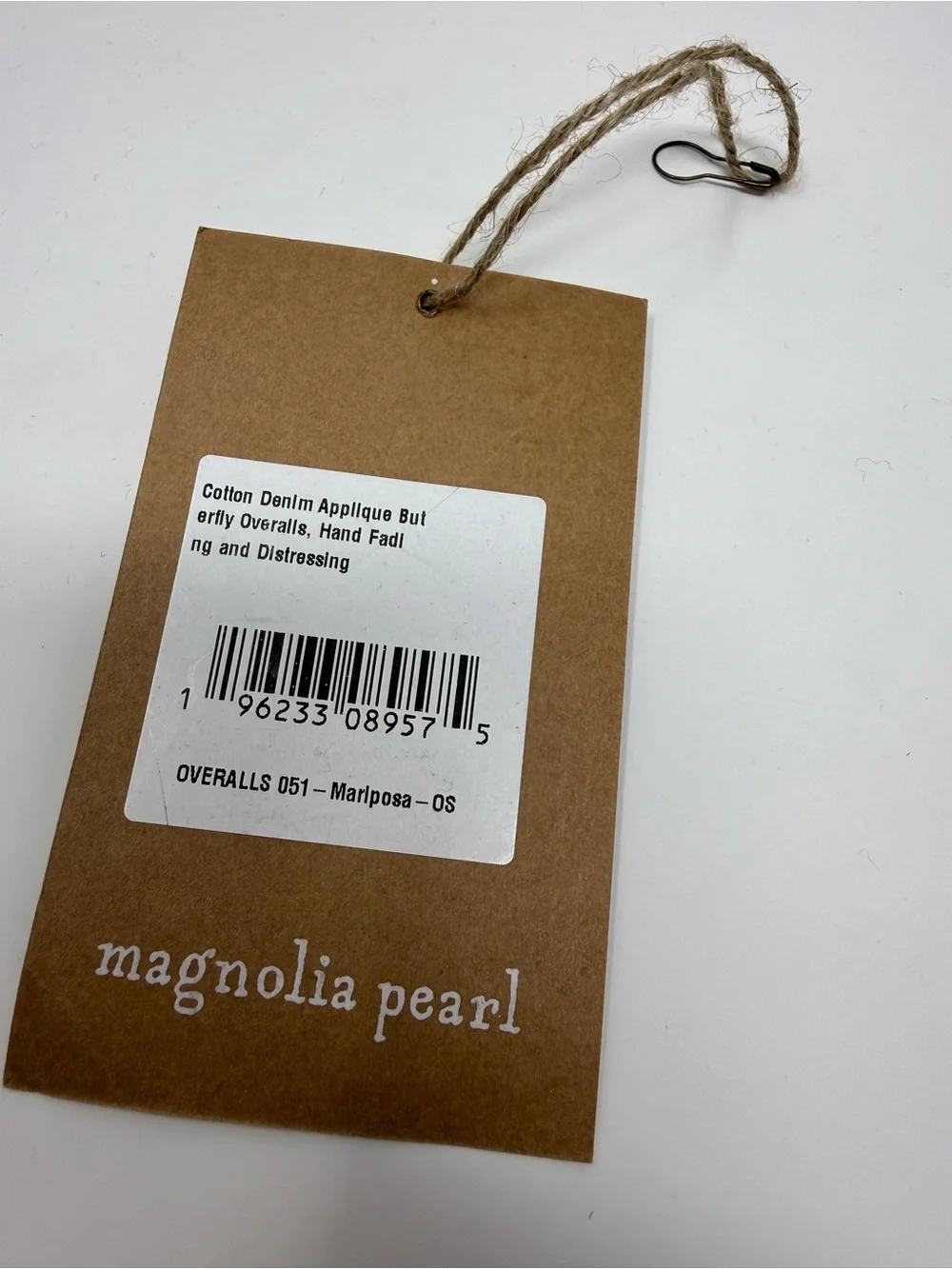 Magnolia Pearl Cotton Denim Appliqué Butterfly Overalls - Picture 13 of 14